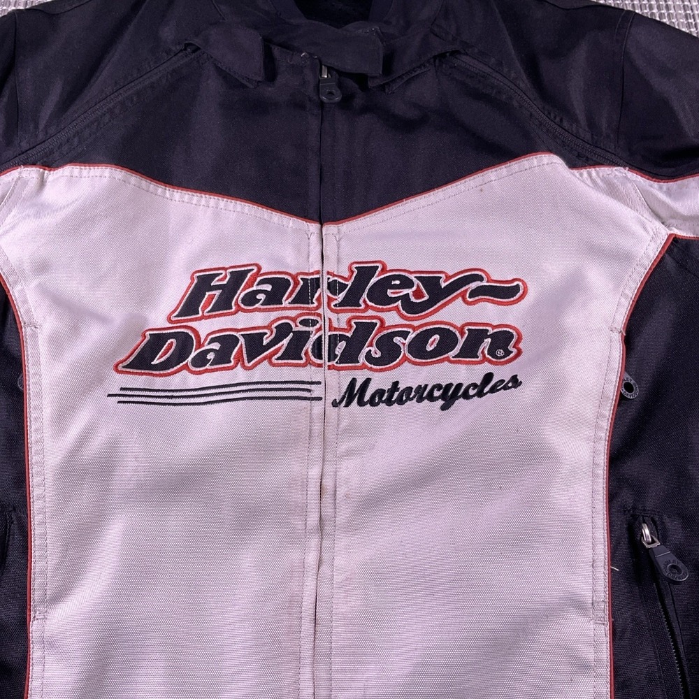 Vintage Harley Davidson Women Riding Switchback Jacket Black White Size 1W